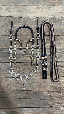 Traia de Frente - Preto / Bege