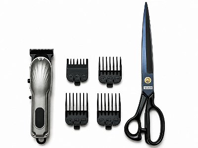 Kit Tosa Tesoura E Máquina Para Tosquiar Pets Cavalos Mulas
