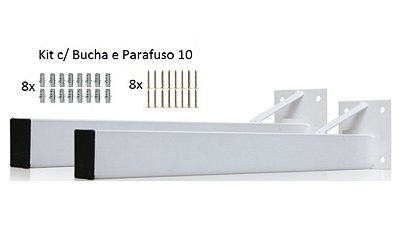 Kit 2 Sup 33cm Mão Francesa Grapa Reforçada BUCHA E PARAFUSO
