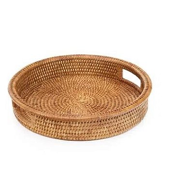 Bandeja de rattan redonda 6x30x30cm