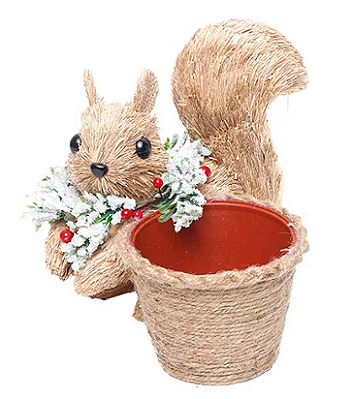 Esquilo De Decoração com Cachepot 18cm