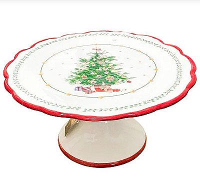Boleira em cerâmica Árvore encantada - Encontros de Família 12x26cm - PEÇA ÚNICA