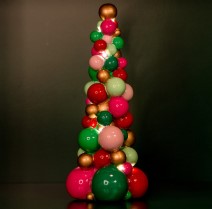 Árvore em Resina Floar Balls Colorida 31x12cm - PEÇA ÚNICA