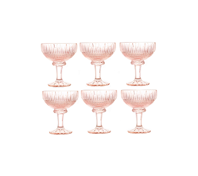 Jogo De 6 Taças De Sobremesa Cristal Queen 260ml Wolff