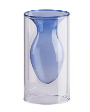 Vaso em Vidro Anfo Pols Azul KL 8x15cm