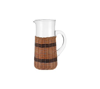 Jarra Em Vidro Com Protetor Rattan 14x18x25cm