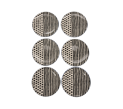 Jogo De 6 Pratos Para Sobremesa Em Cerâmica Matisse 22cm
