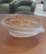 Bowl Em Murano Jade transparente/dourado 16x30cm