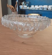 Bowl Em Murano Verina Transparente/dourado 16x35cm