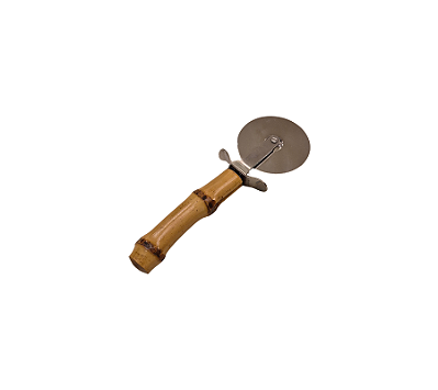 Cortador De Pizza Em Inox e Bambu 18cm
