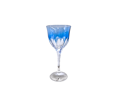 Taça De Vinho Cristal Branco e Azul Claro Strauss 330ml
