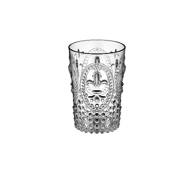 Jogo De 6 Copos Em Acrílico Flor de Lotus Transparente 400ml