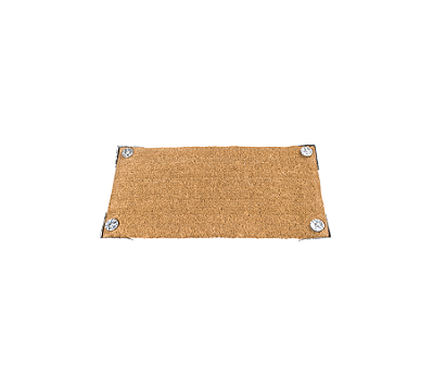 Capacho Em Fribra De Coco Com Cantoneira Roseta Prata 100x50cm