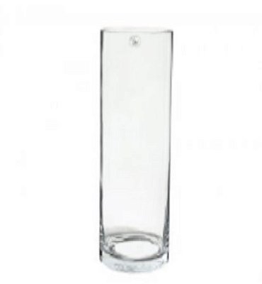 Vaso Em Vidro Cilindo Transparente 19x40cm