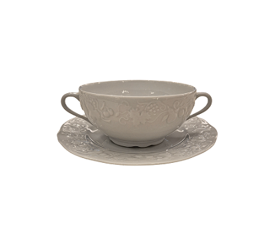 Xícara Para Consomê Em Porcelana Com Pires Limoges California 400ml
