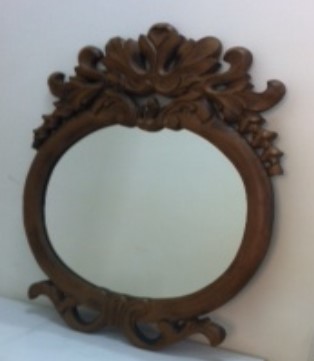 Espelho Em Madeira Com Moldura Natural 75x60cm