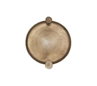 Bandeja Redonda Como Em Bronze 68x59x5cm