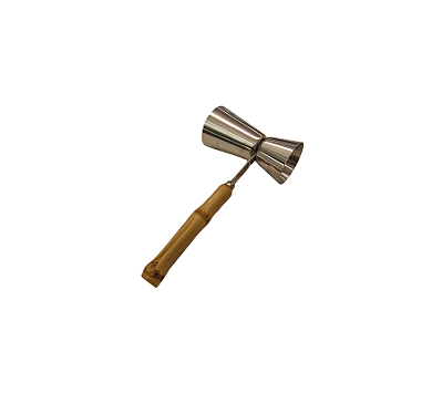 Dosador Bar Em Inox e Bambu 17cm