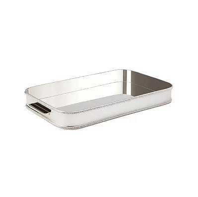 Bandeja em Prata Retangular Perola Montpellier 6,5x55x34cm