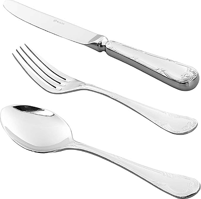 Faqueiro 130 Peças de Aço Inox Royal Sem Estojo