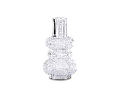 Vaso Em Vidro Canelado G 30x18cm