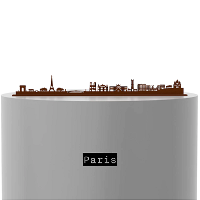 Escultura De Mesa Em Ferro Traçado Cidades Paris 50cm