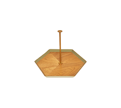 Bandeja Em MDF Vintage Geo Verde e Dourado L 42x3cm