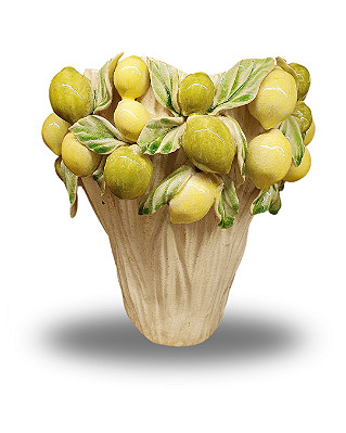 Taça Com Limão De Cerâmica 27cm