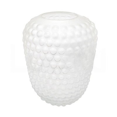 Vaso De Vidro Leitoso Branco 23cm