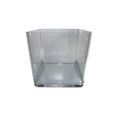Vaso De Policarbonato Quadrado Base Arredondada Transparente M