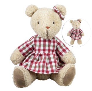 Urso Articulado Com Vestimenta Em Xadrez