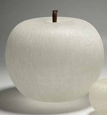 Maçã Decorativa De Vidro G Branco