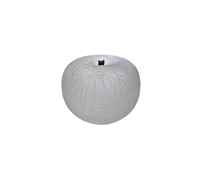 Maçã Decorativa Em Vidro Branco 12x12cm