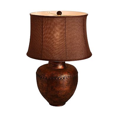 Abajour Com Cúpula Em Resina Cor Cobre Bivolt 65cm