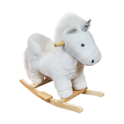 Balanço De Madeira De Unicórnio Plush Com Música