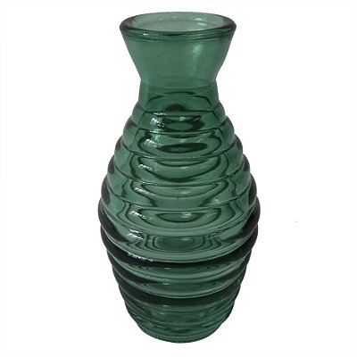 Vaso De Vidro Verde Com Textura