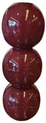 Vaso Bola De Madeira Torneada Laqueada Vinho M