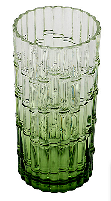 Jogo De 6 Peças De Copos Altos Em Acrílico Com Detalhe Bambu e Degradê Verde 590ml