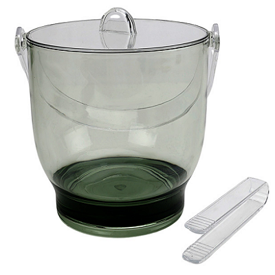 Balde De Gelo De Acrílico Com Detalhe Bolhas Verde 19,5x18x21,5cm