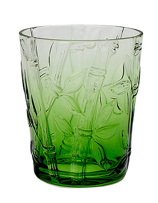 Jogo De 6 Peças De Copos Em Acrílico Com Textura Bambu Verde 414ml