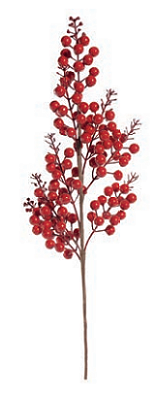 Galho Decorativo Curto Vermelho 62cm