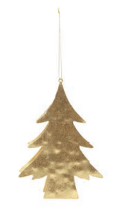 Enfeite Para Pendurar Em Árvore De Natal Cor Ouro 16x12x4cm