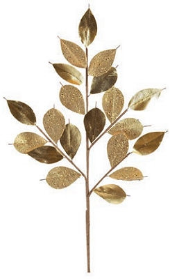 Galho Decorativo Em Ramos Grande Cor Ouro 30cm