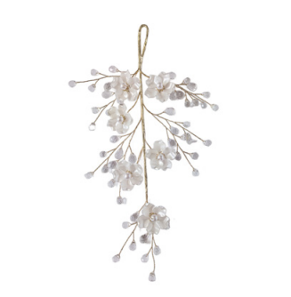 Pendente Decorativo Crystal Flower Branco 17X17X2CM