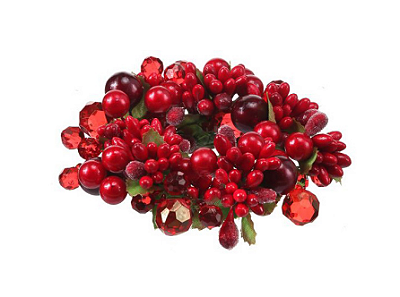 Argola De Guardanapo Com Pérolas Vermelho 9cm