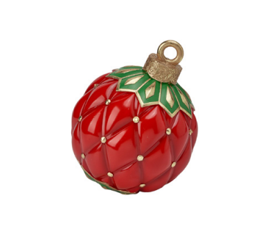 Bola Decorativa Para Pendurar De Resina Vermelho 14x13x17cm