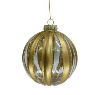 Conjunto De 2 Peças De Bolas Decorativas Em Vidro Dourado 10cm