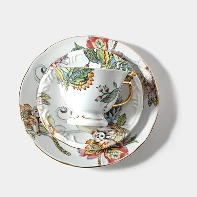 Jogo 6 Peças De Xícaras de Café Em Porcelana Coleção Botanic 70ml Lacorte