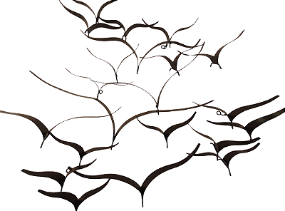 Painel De Ferro Tsuru 128x80x11cm