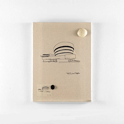 Quadro Em Acrílico Bordado e Madeira Galeria Museu Guggenheim NY 40x54cm